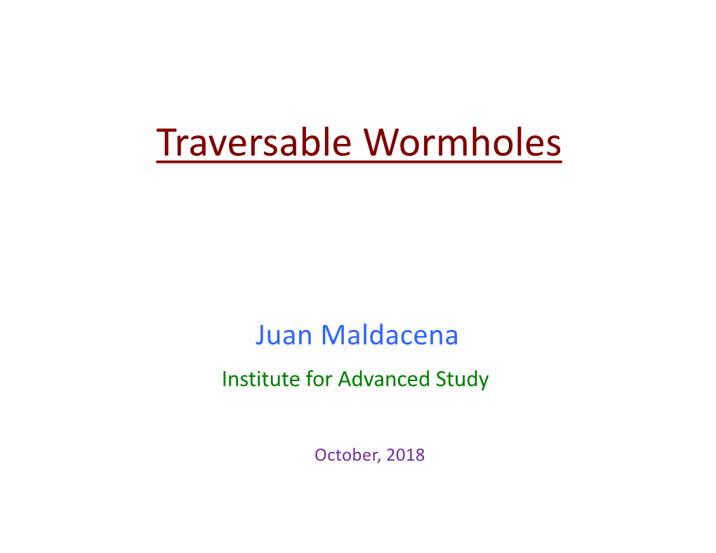 Traversable Wormholes