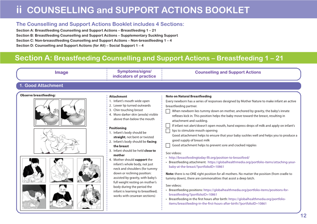 2. Counselling and Support Actions Booklet