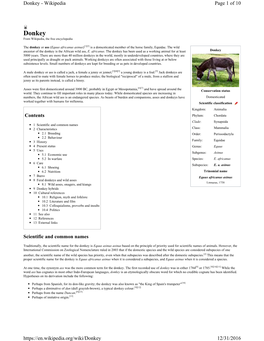 Donkey - Wikipedia Page 1 of 10
