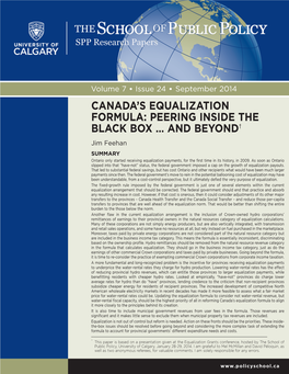 Canada's Equalization Formula: Peering Inside the Black