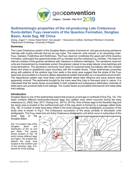 Sedimentologic Properties of the Oil-Producing Late Cretaceous
