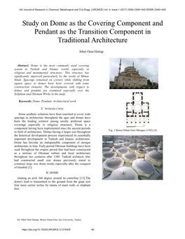 Study on Dome As the Covering Component and Pendant As the Transition Component in Traditional Architecture