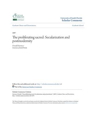 Secularization and Postmodernity Donald Surrency University of South Florida