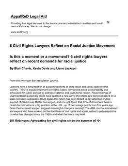 6 Civil Rights Lawyers Reflect on Racial Justice Movement