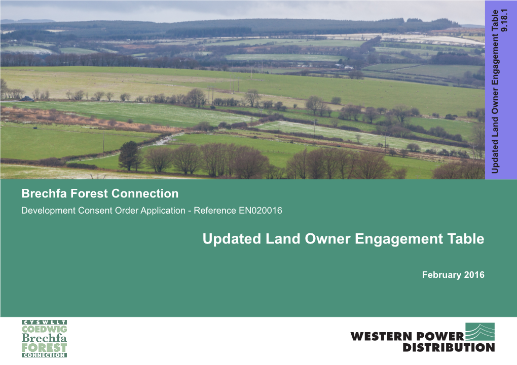 Updated Land Owner Engagement Table