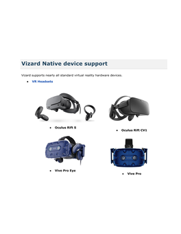 Vizard Native Device Support