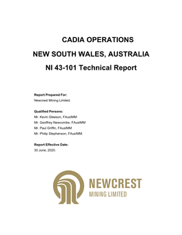201014 Technical Report on Cadia Operations As of 30 June 2020