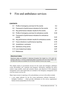 Chapter 9 Fire and Ambulance Services