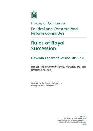 Rules of Royal Succession