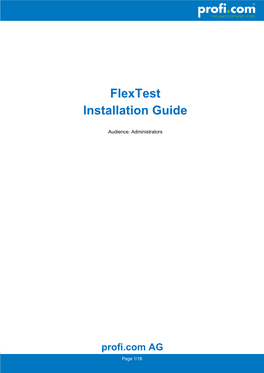 Flextest Installation Guide