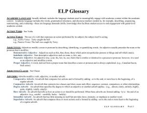 ELP Glossary