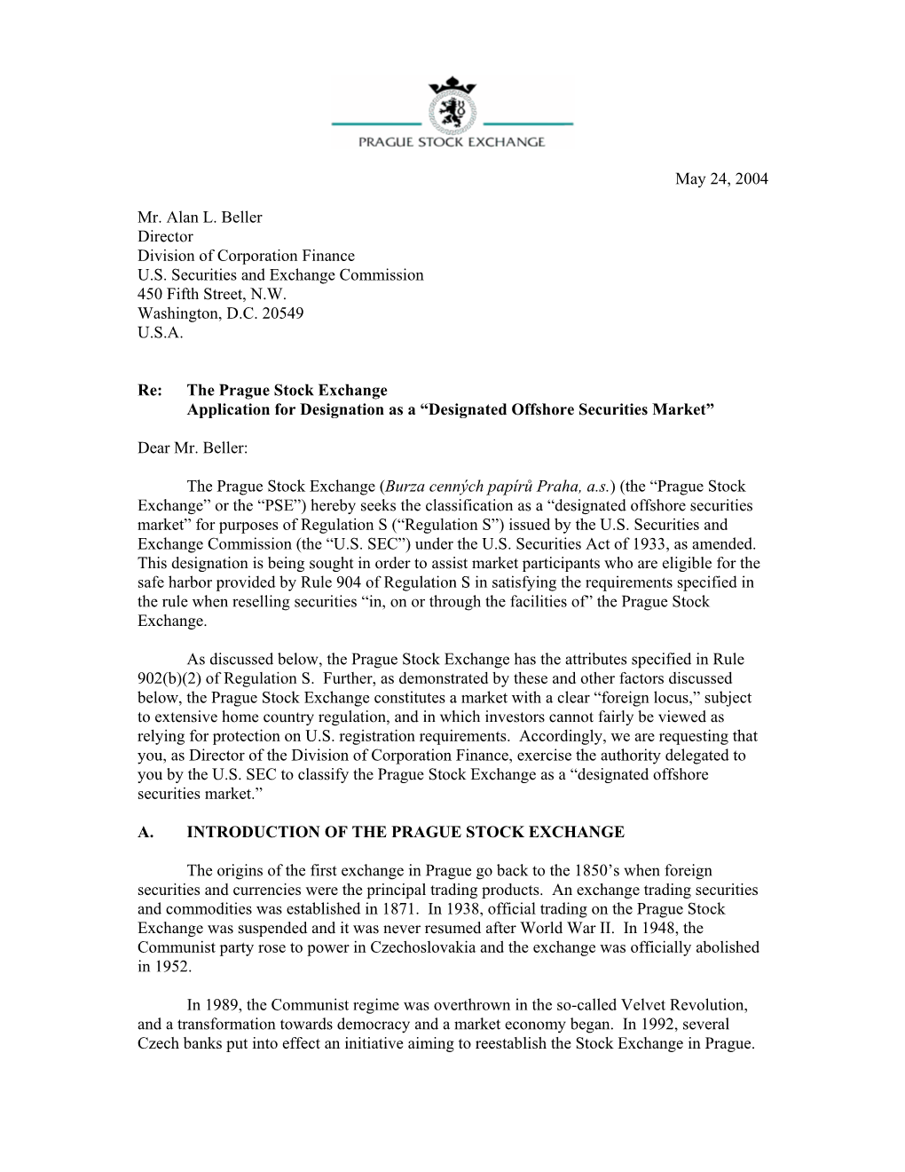 May 24, 2004 Mr. Alan L. Beller Director Division of Corporation