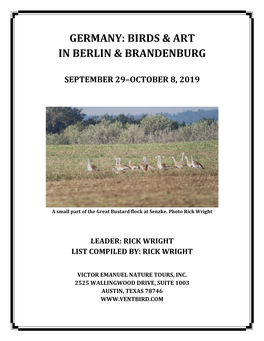 Germany: Birds & Art in Berlin & Brandenburg