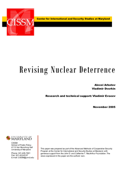 Revising Nuclear Deterrence