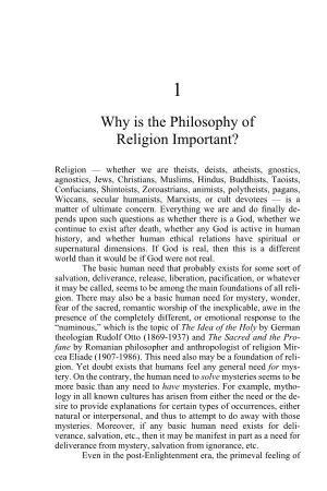Why Is the Philosophy of Religion Important?