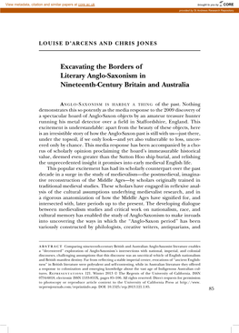 Excavating the Borders of Literary Anglo-Saxonism in Nineteenth-Century Britain and Australia