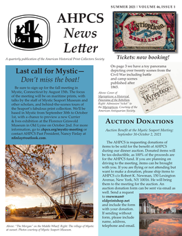 AHPCS News Letter a Quarterly Publication of the American Historical Print Collectors Society Tickets: Now Booking!