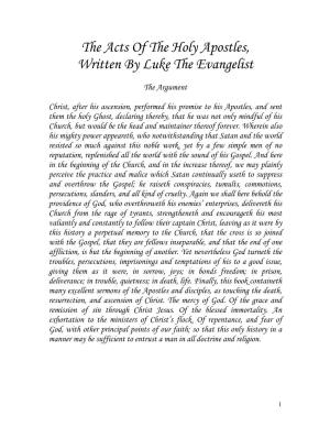 The Acts of the Holy Apostles, Written by Luke the Evangelist