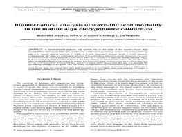 Biomechanical Analysis of Wave-Induced Mortality in the Marine Alga Pterygophora Californica