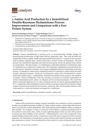 L-Amino Acid Production by a Immobilized Double-Racemase Hydantoinase Process: Improvement and Comparison with a Free Protein System
