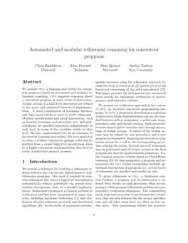 Automated and Modular Refinement Reasoning for Concurrent Programs