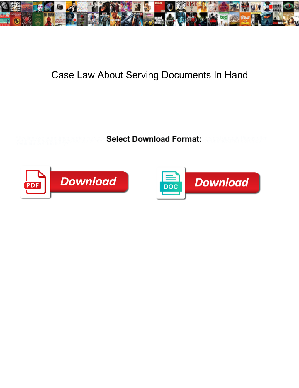 Case Law About Serving Documents in Hand