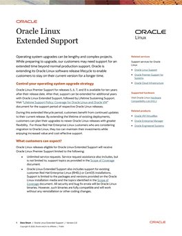 Oracle Linux Extended Support, Followed by Lifetime Sustaining Support