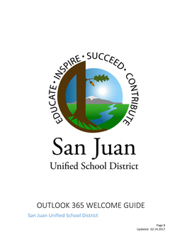 OUTLOOK 365 WELCOME GUIDE San Juan Unified School District
