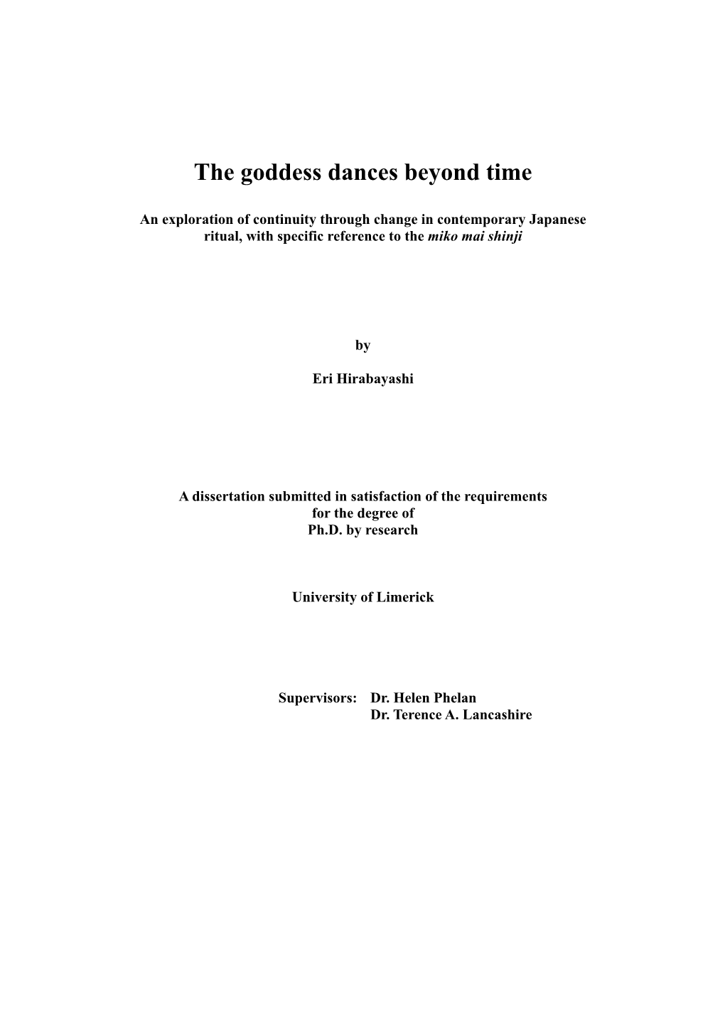 The Goddess Dances Beyond Time