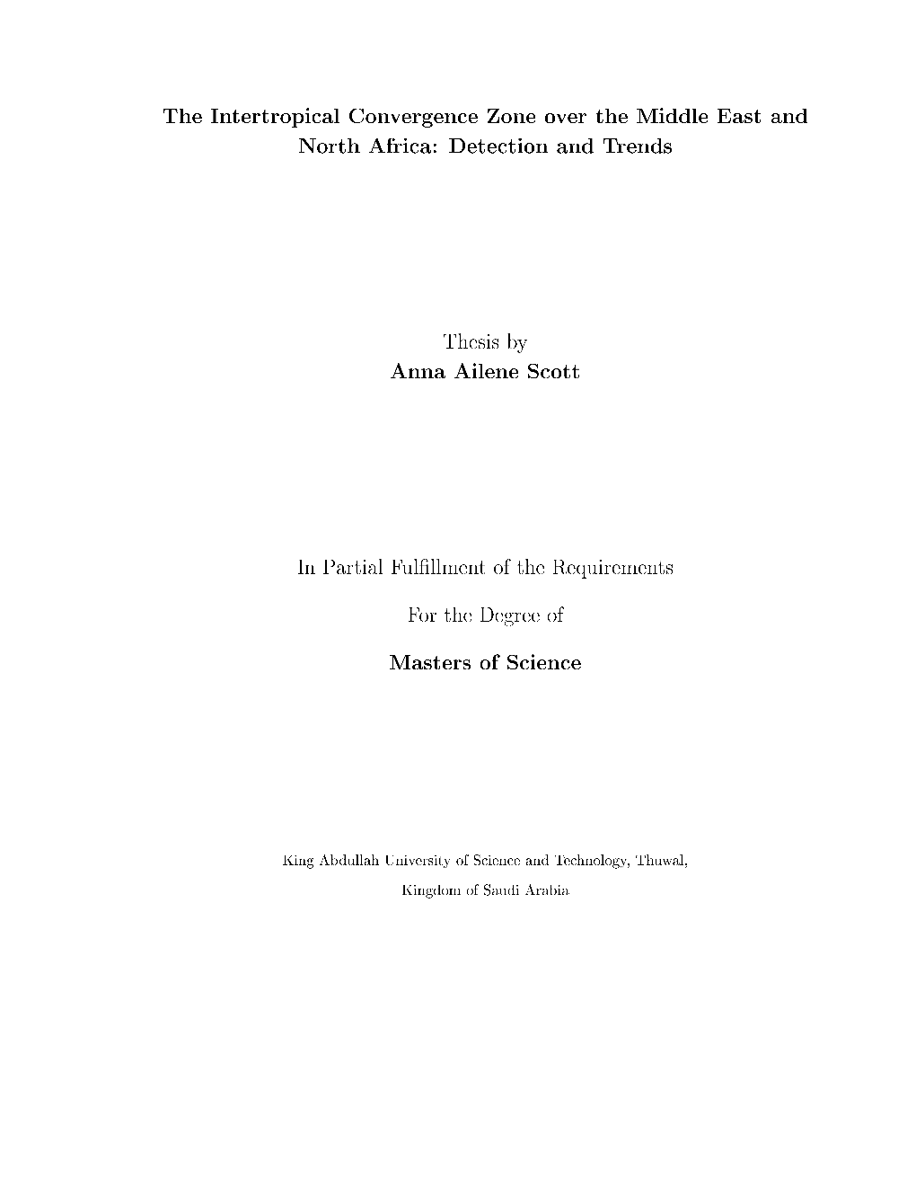 The Intertropical Convergence Zone Over the Middle East and North Africa: Detection and Trends