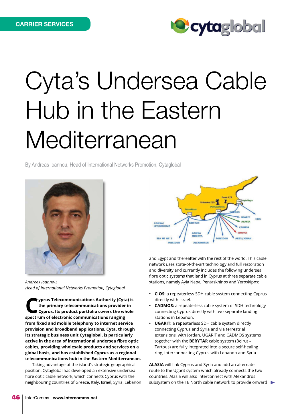 Cyta's Undersea Cable Hub in the Eastern Mediterranean