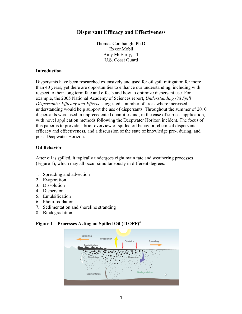 Dispersant Efficacy and Effectiveness