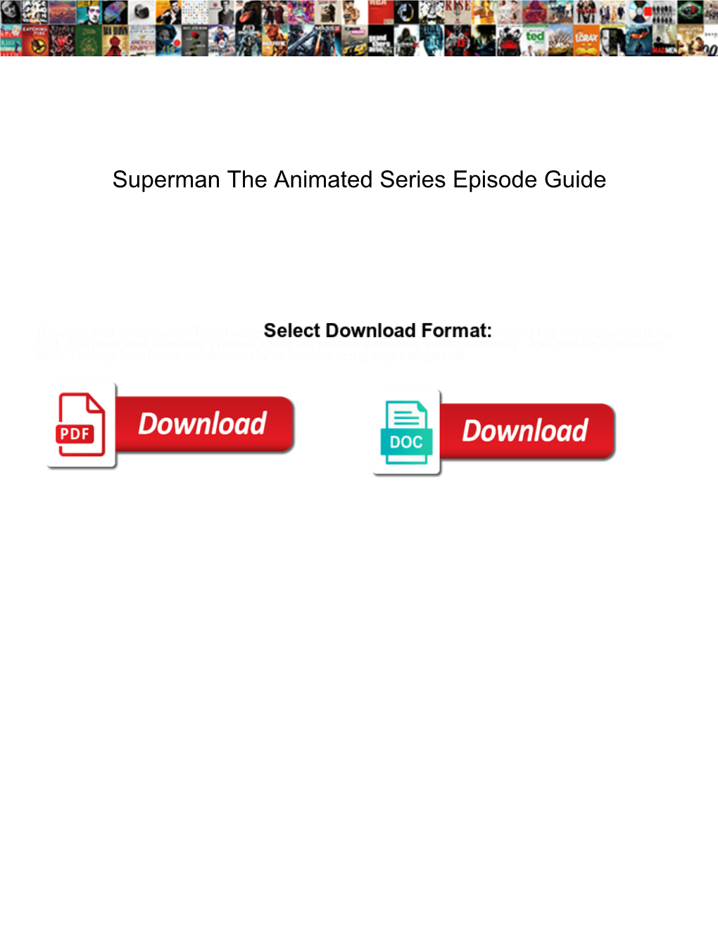 Superman the Animated Series Episode Guide Vuescan