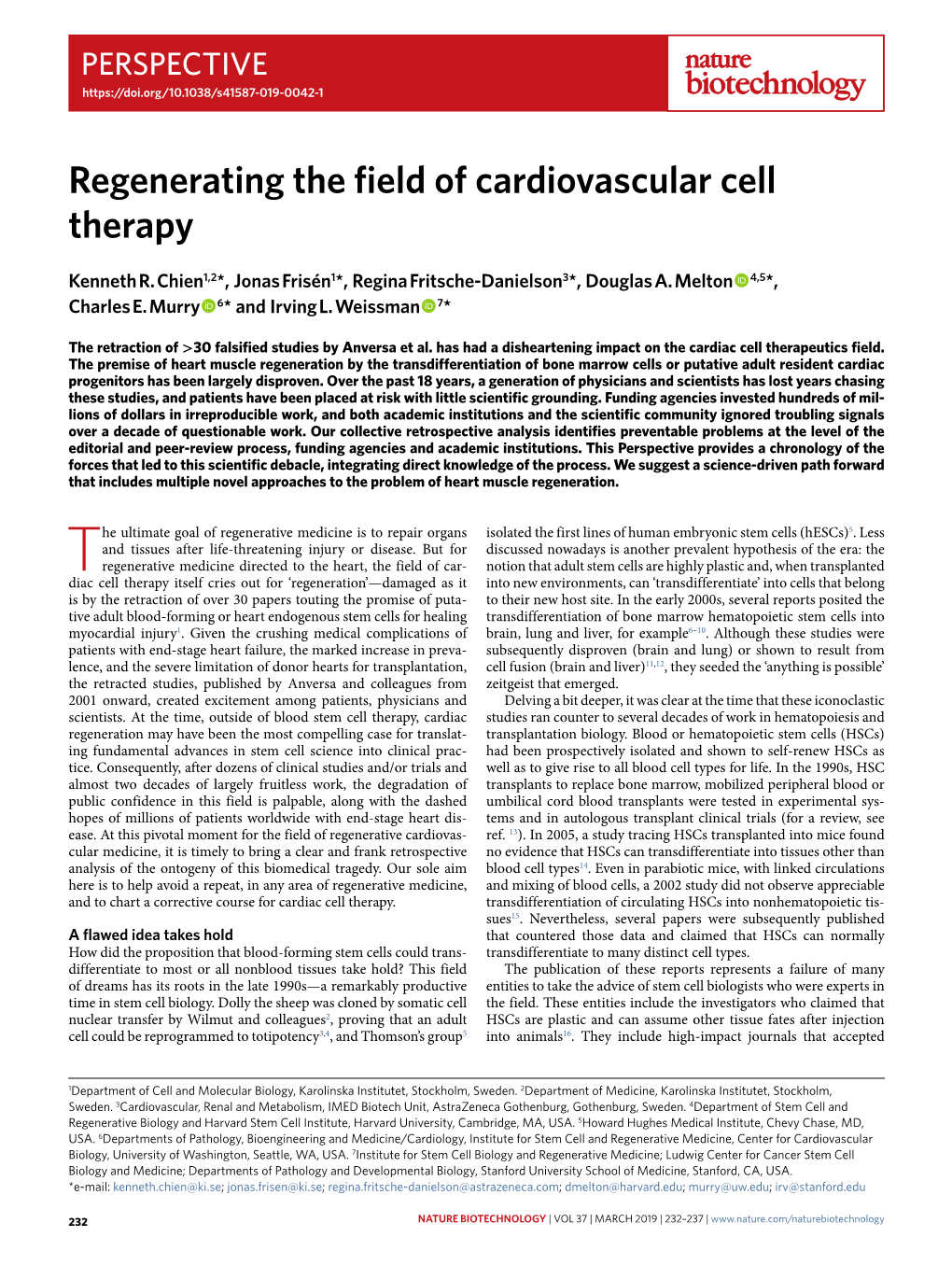 Regenerating the Field of Cardiovascular Cell Therapy