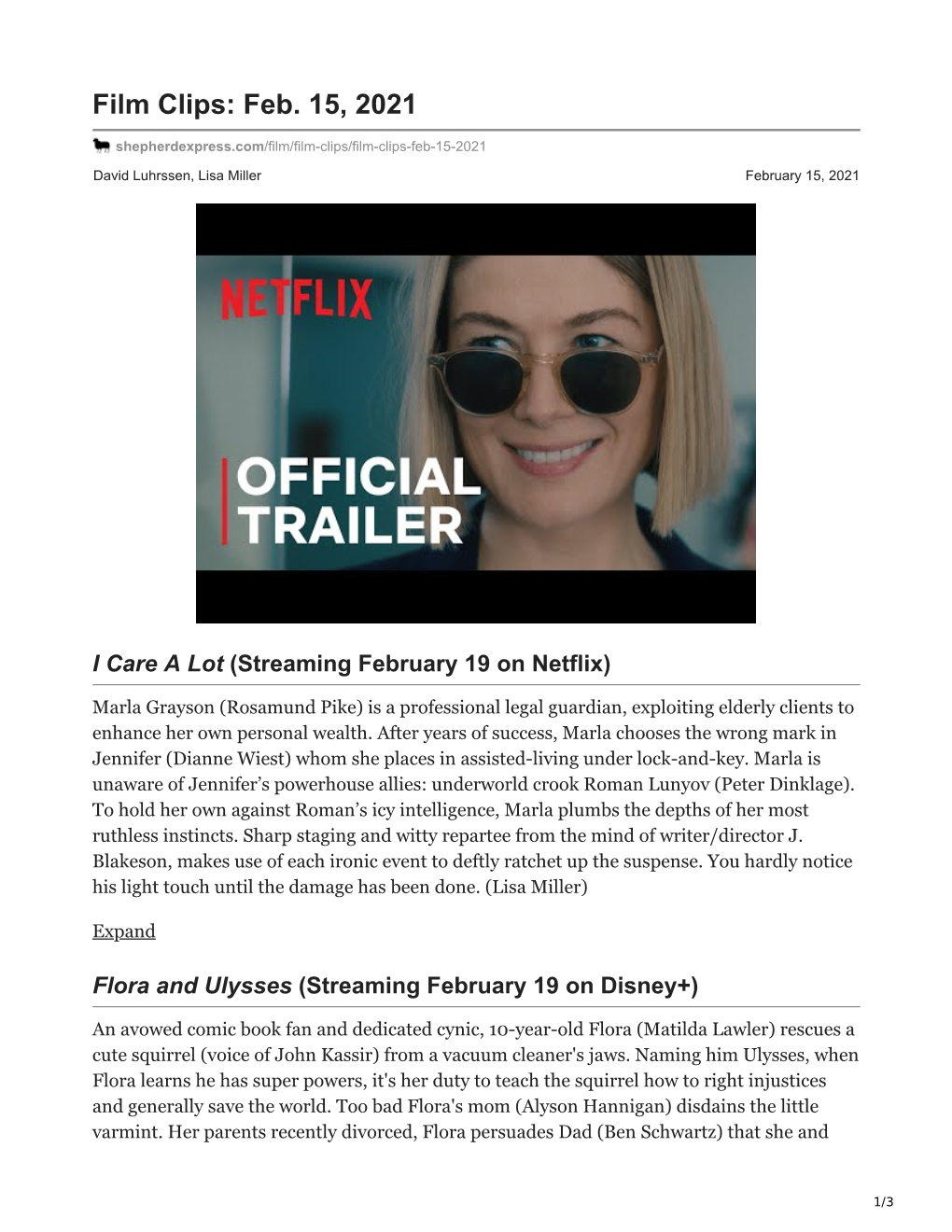 Film Clips: Feb