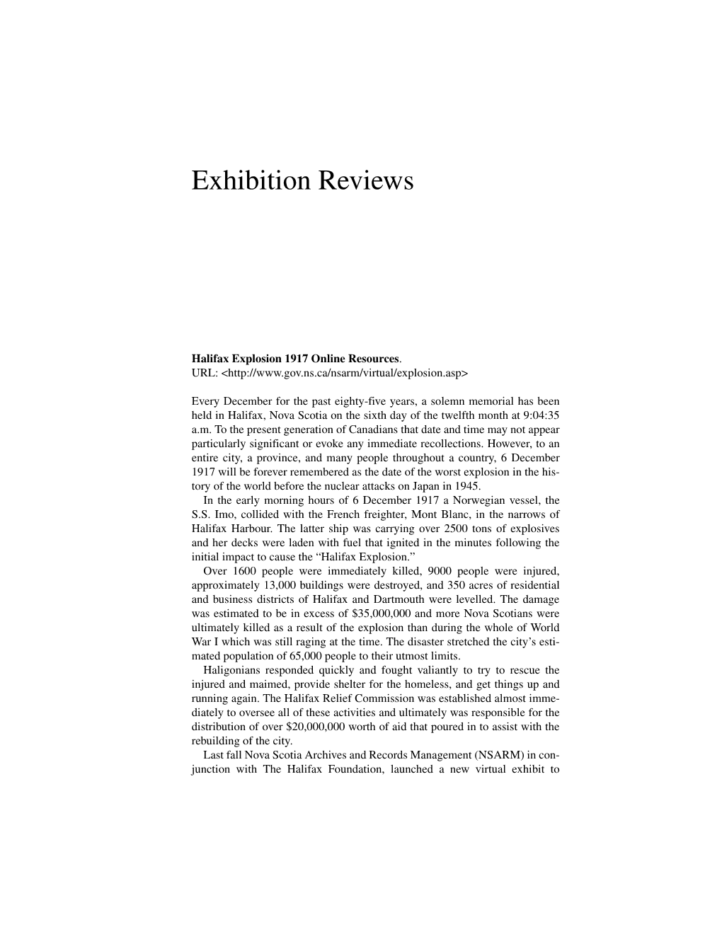 Exhibition Reviews