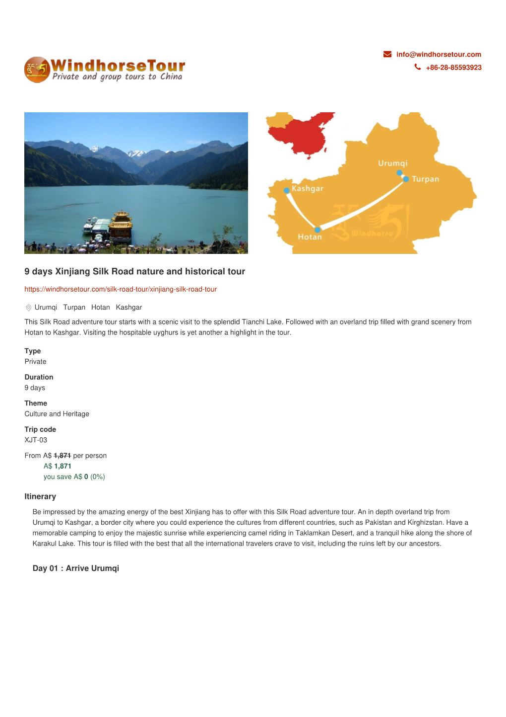9 Days Xinjiang Silk Road Nature and Historical Tour