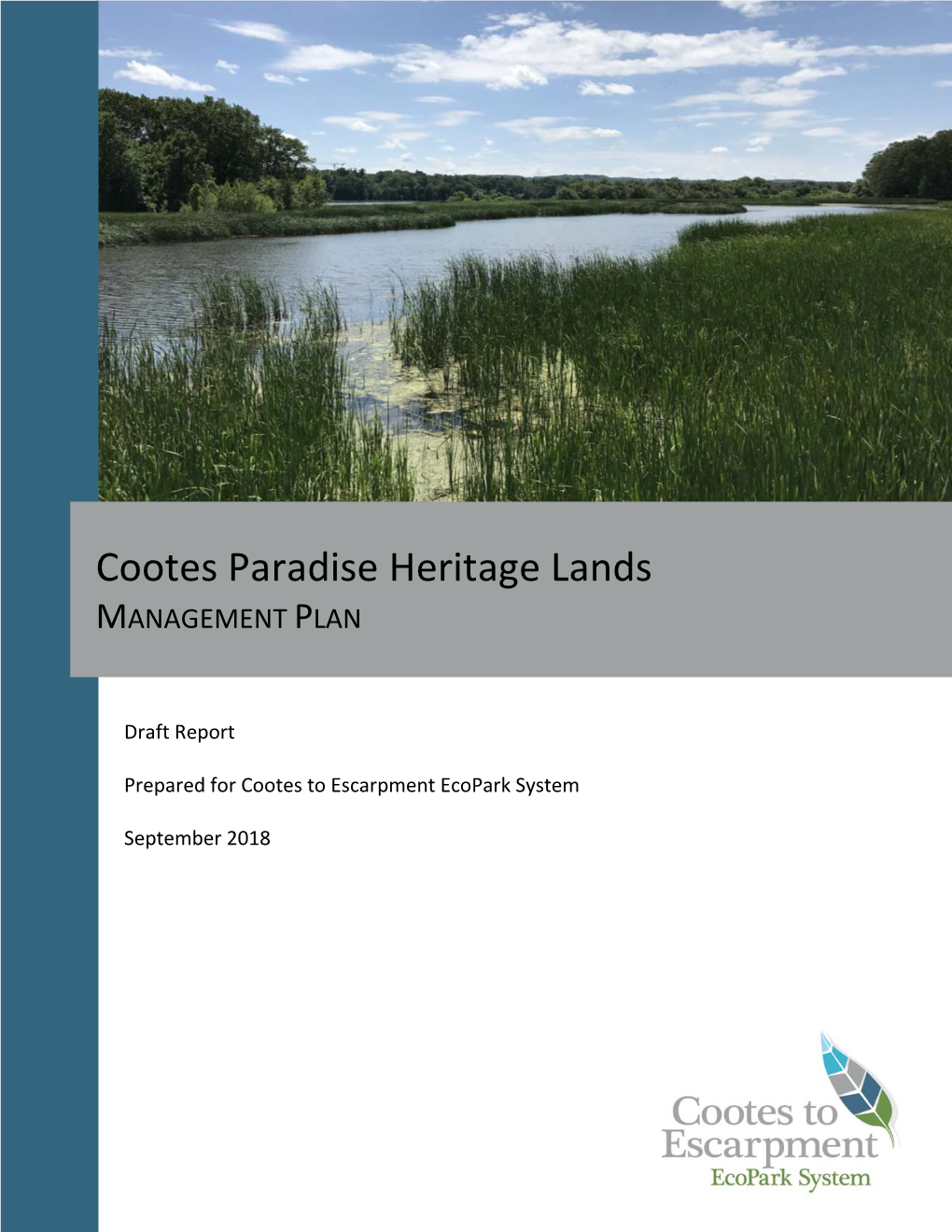 Cootes Paradise Heritage Lands MANAGEMENT PLAN