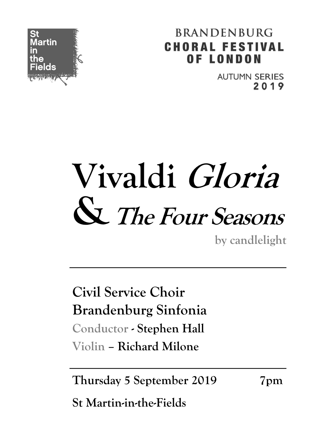 Concert 38: Vivaldi Gloria and the Four Seasons by Candelight