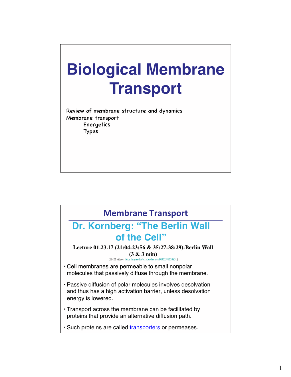 Membrane Transport