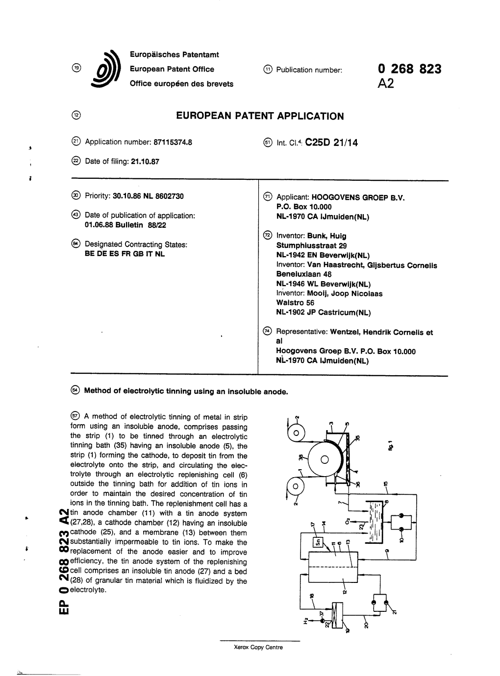 Method of Electrolytic Tinning Using an Insoluble Anode