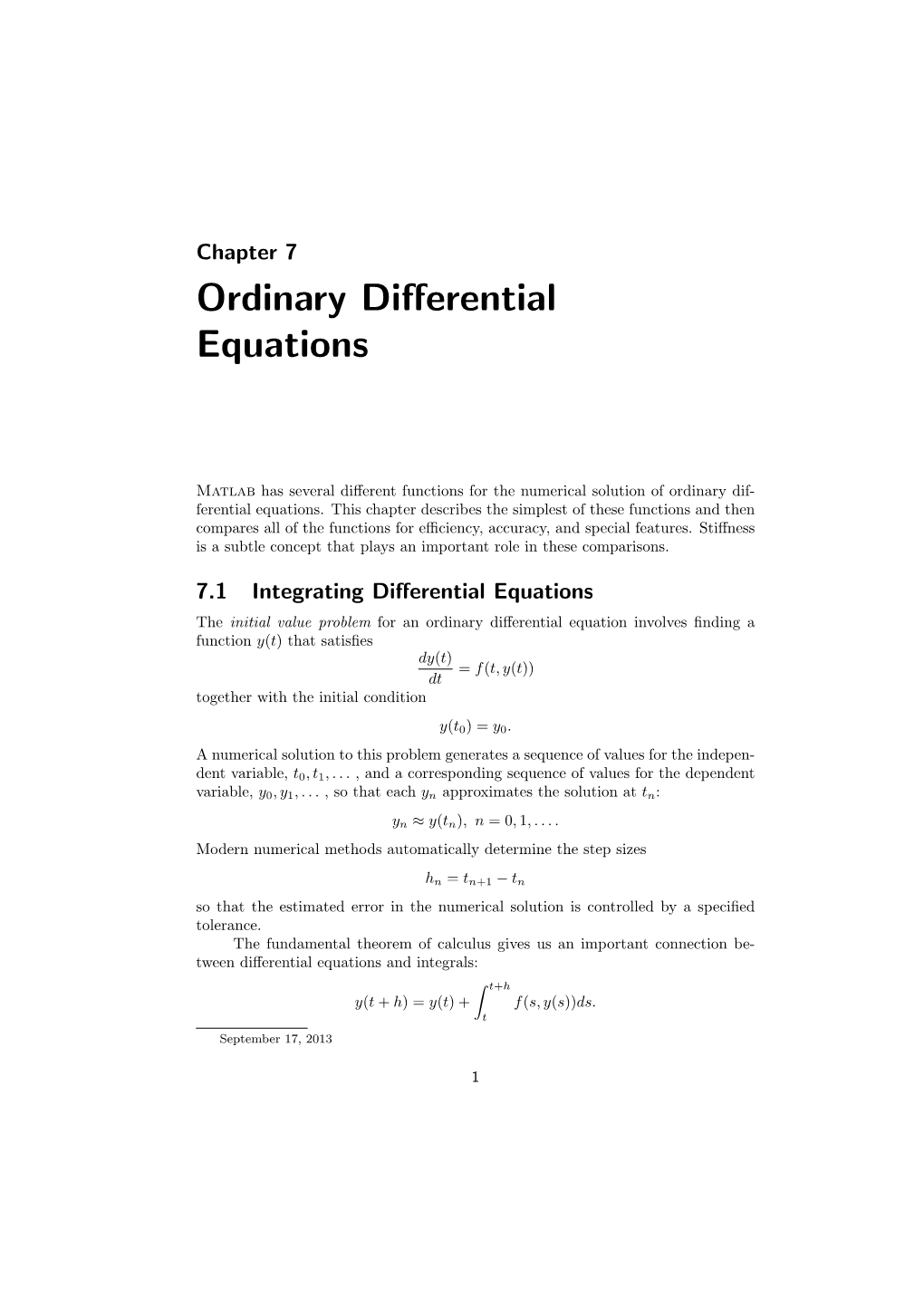 Ordinary Differential Equations