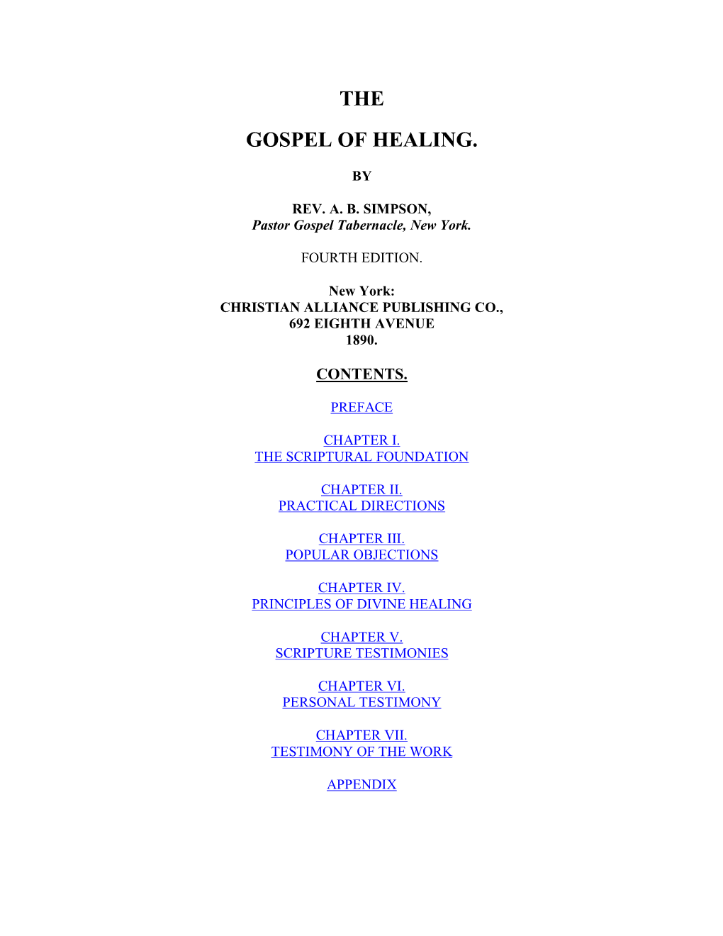 The Gospel of Healing