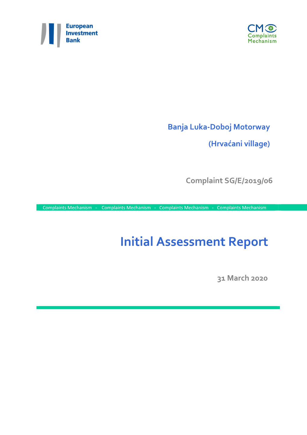 Initial Assessment Report