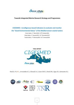 Towards Integrated Marine Research Strategy and Programmes CIGESMED