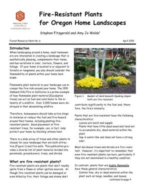 Fire-Resistant Plants for Oregon Home Landscapes