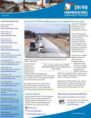 I-39/90 Expansion Project, Newsletter