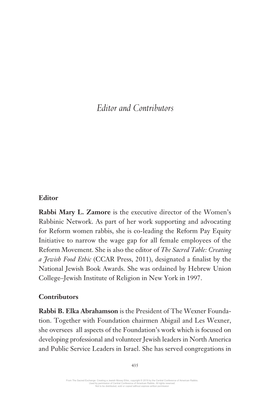 Editor and Contributors