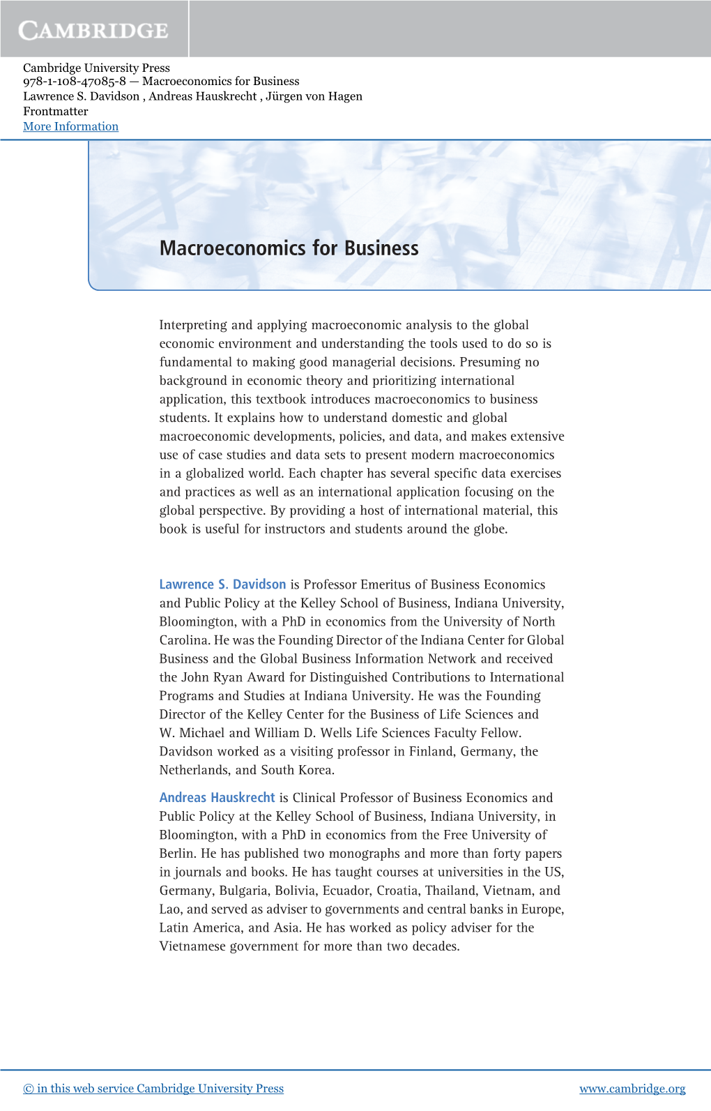 Macroeconomics for Business Lawrence S