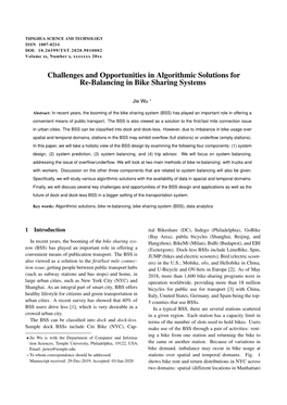Challenges and Opportunities in Algorithmic Solutions for Re-Balancing in Bike Sharing Systems